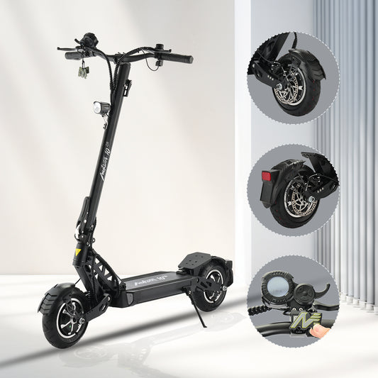 MUKUTA 10 Lite Electric Scooter, 1000W Dual Motor, 44 Miles Range, 10 Inches Pneumatic Tires